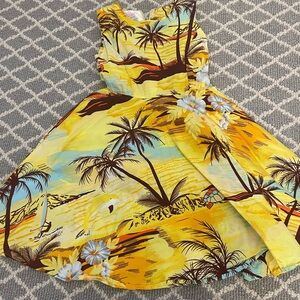 Tropical Yellow Kids Dress Size 8